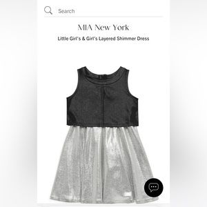 MIA New York girls black and silver shimmer dress size medium